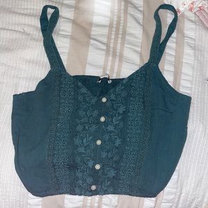 Green tank top/ crop top